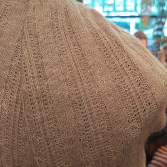 Womens NWOT Almost Famous  beige pullover sweater with button front. medium - Picture 6 of 6